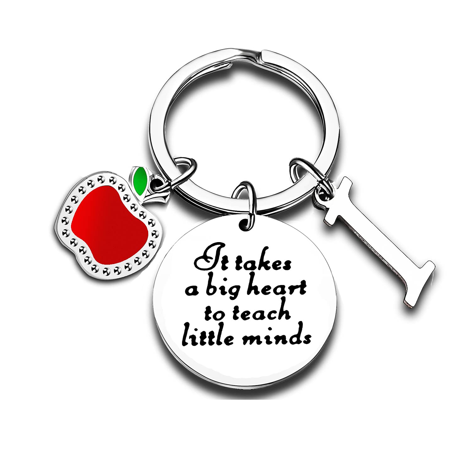 Teacher Gifts for Women Initial Charm Initial Jewellery Initial Keyring Teacher Appreciation Gifts Thank You Gifts For Teachers Women (I)