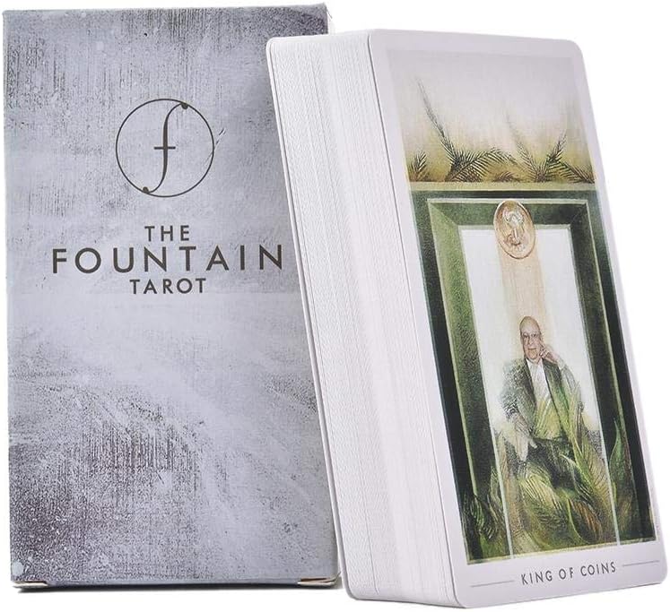 ckground 79PCS Tarot The Fountain Tarot Silver-gilded Table Game Cards Illustrated Deck and Guidebook for family Gathering Party