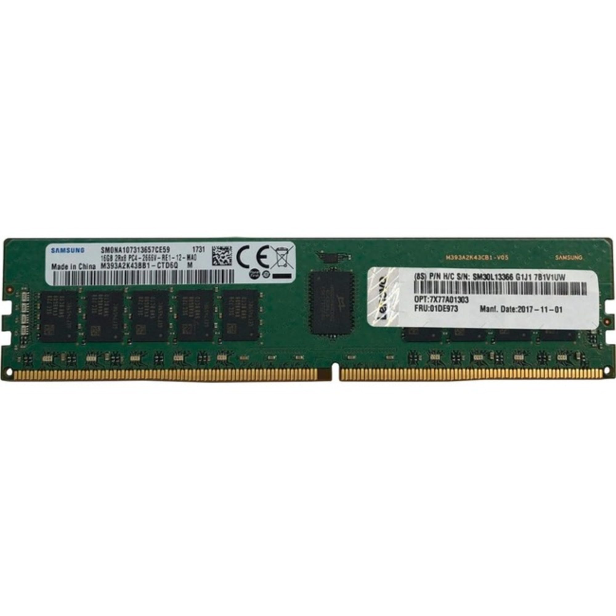 Lenovo TruDDR4 - DDR4 - module - 16 GB - DIMM 288-pin - 2666 MHz / PC4-21300 - 1.2 V - registered - ECC - for ThinkAgile VX Certified Node 7Y94, ThinkAgile VX3320 Appliance, VX7520 Appliance