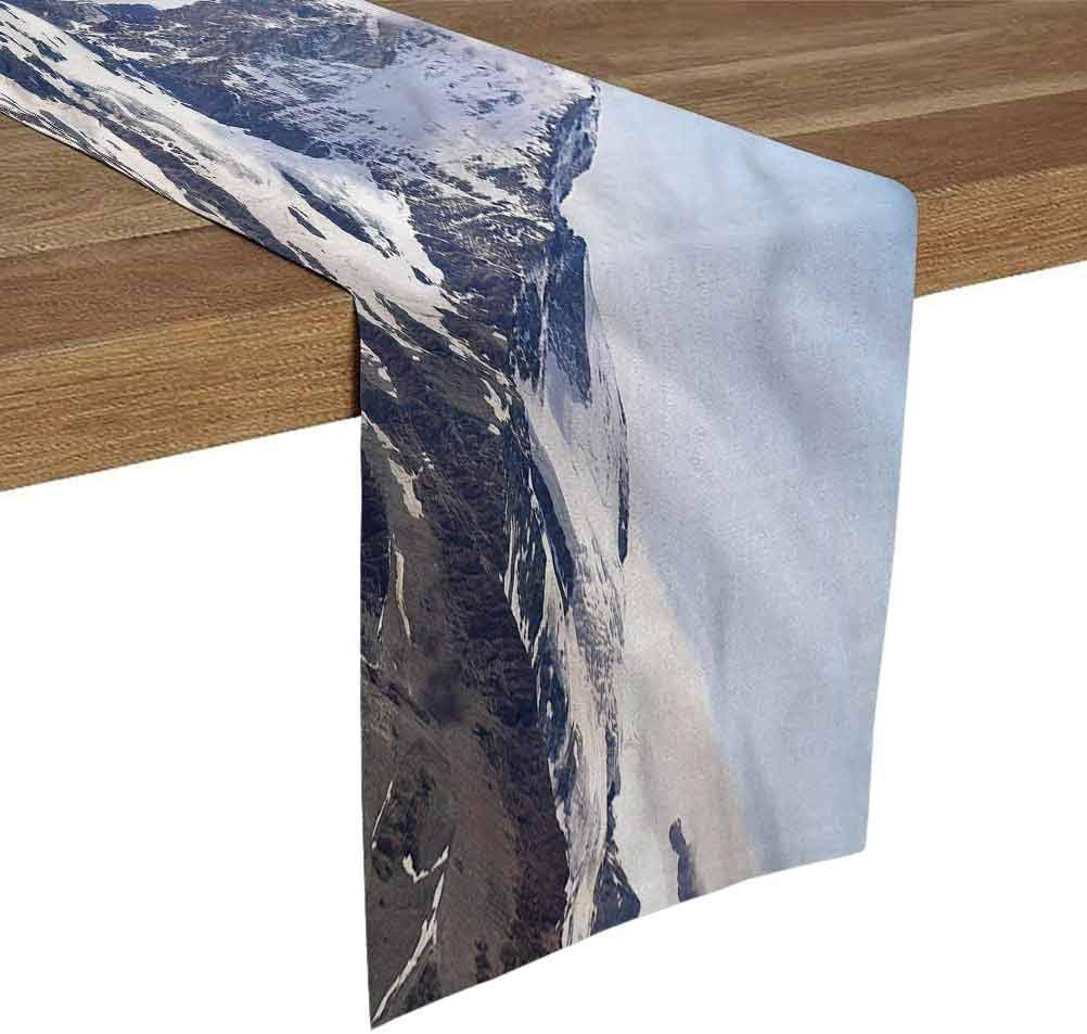 Table Runner Party Decorations 14x84 Inch Mountain,Glacier Summit Scenery Kitchen Table Runners for Dinner Holiday Parties,Wedding,Events,Deco