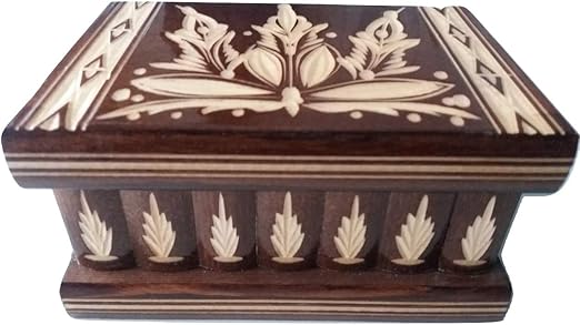 Amazon Com New Beautiful Puzzle Box Magic Jewelry Box Secret Tricky Carved Wooden Box Gift Wooden Toy Brain Teaser Brown Home Improvement