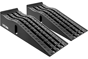 LIEKUMM 6.7" Lift Car Ramps, Plastic Car Service Ramps, Heavy Duty Vehicle Ramps for Automotive Repairs, Leveling Ramp with a Bearing Capacity of 3 Tons, Pack of 2