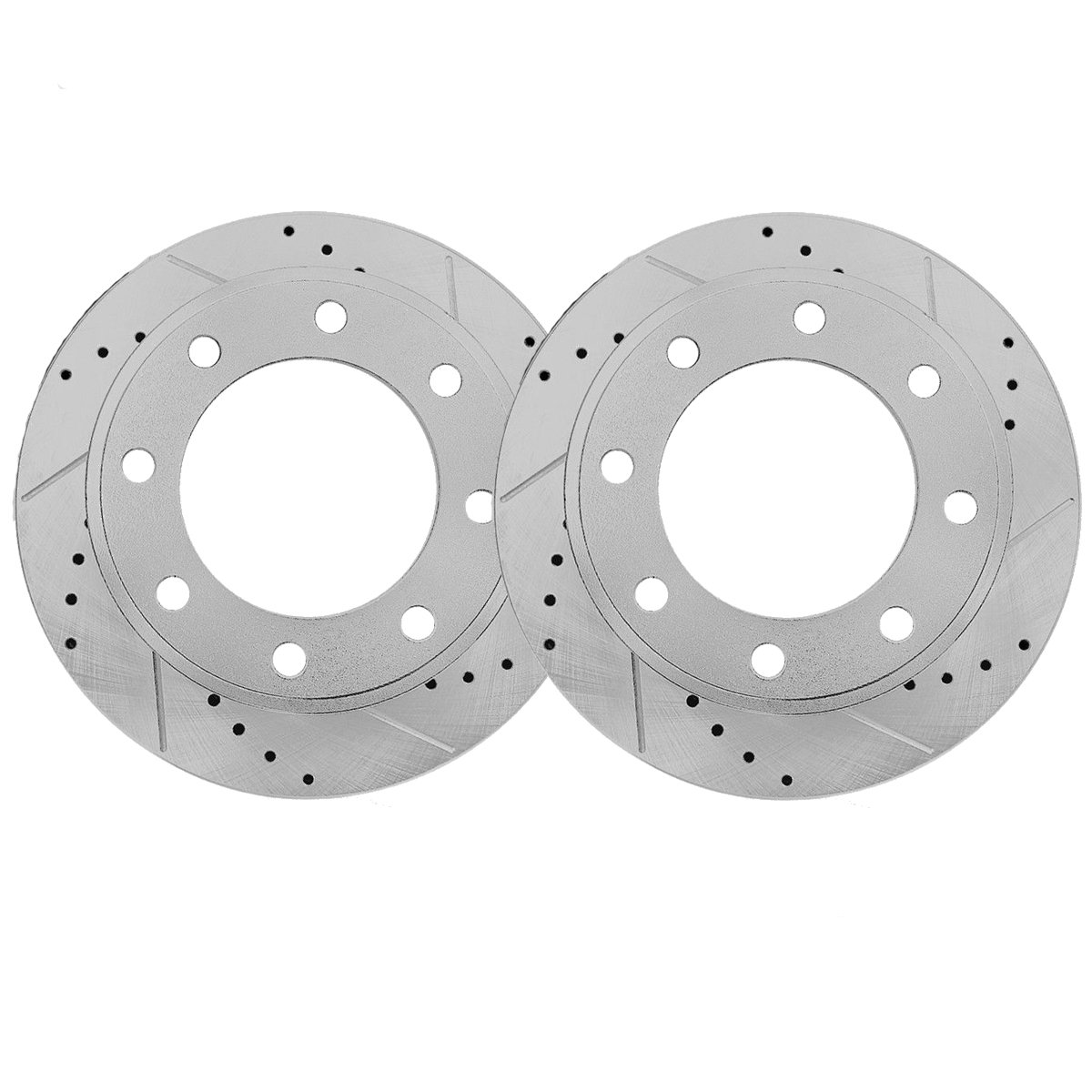 2 Premium Black Zinc Plated Drilled Disc Brake Rotors Rear Rotors Ford