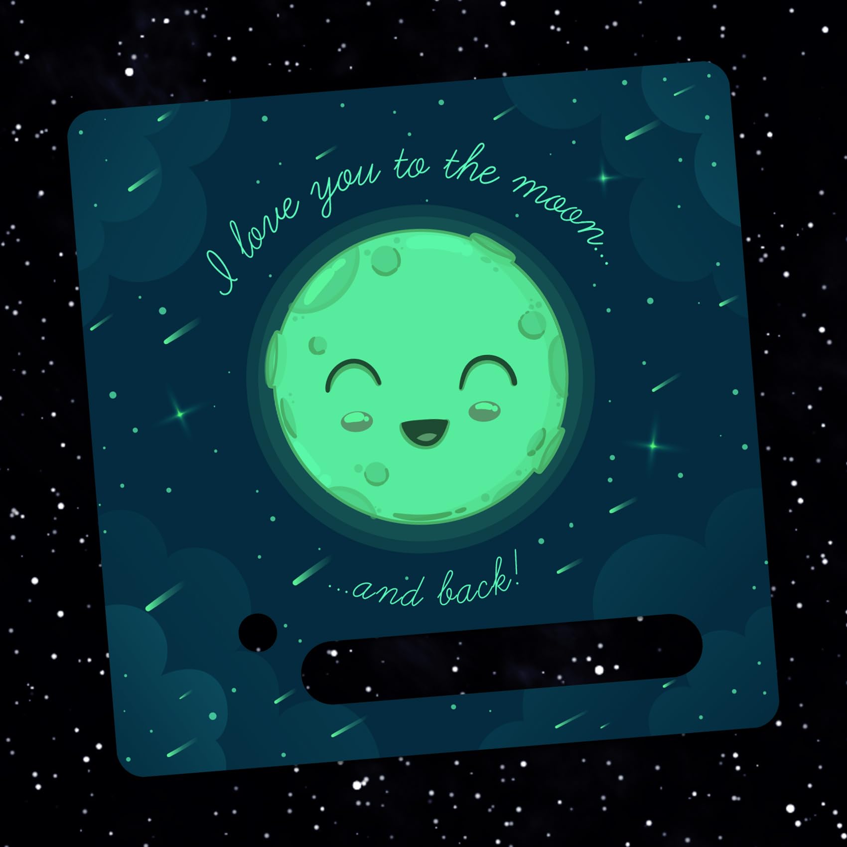 yabaduu Y031 Protective Film Luminous Sticker for Toniebox Perfect Fit Self-Adhesive Child-Friendly Film for Children Toys (No. 8 to The Moon, Glow-in-the-Dark)