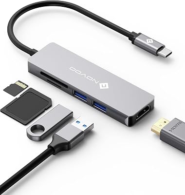 Hub USB C 5 en 1, HDMI 4K, 2 Puertos USB, SD/TF