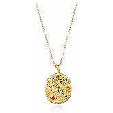 Waterproof Coin Necklaces for Women | Cubic Zirconia and Real Pearl Coin Jewelry | 18K PVD Gold Plated | Gold Necklace for Women | Non Tarnish Jewelry | Lucky Necklace | Pendant Necklace