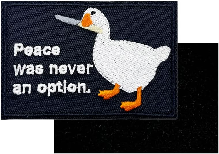 Mixed Media - Peace Was Never An Option Embroidered Hook and Loop Patch