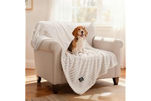 Luciphia Waterproof Blanket for Medium Large Dogs Puppy Soft Reversible Sherpa Small Pet Cat Cut Pile Warm Fleece Washable Fu