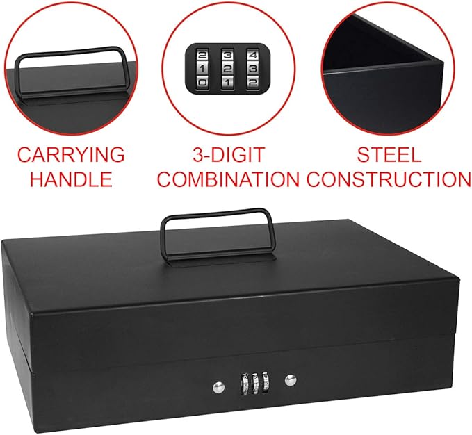 Master Lock 7147EURD Caja Fuerte [Combinación] [con Portamonedas Interior] [Manejar] 7147EURD-Caja de Seguridad para Pequeña, Smarphone, Documentos, Negro: Amazon.es: Bricolaje y herramientas