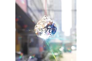 MerryNine Clear Crystal Ball Prism Sun shine catcher Rainbow Pendants Maker, Hanging Crystals Prisms for Windows, for Feng Shui, for Gift(80mm/3.15" 1pack)