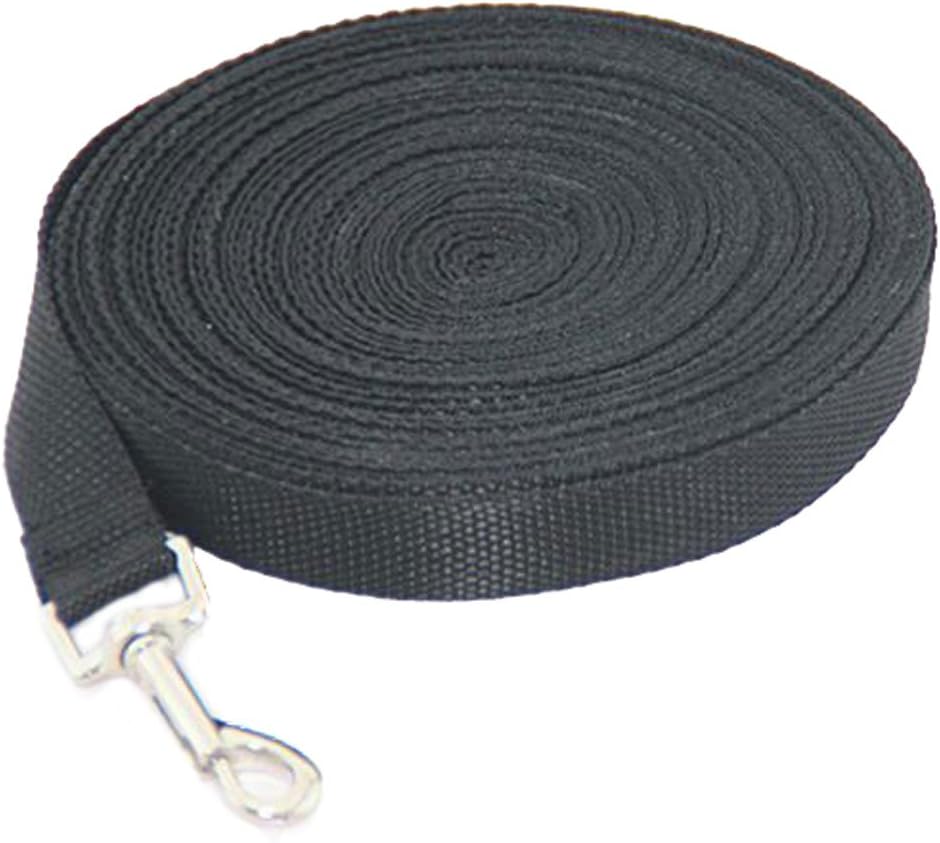 OUUD Crasy Shop10FT/15FT/20FT/33FT/65FT Nylon Long DogTraining Lead Leash for Large,Medium and Small Dogs Puppies Pets (20FT, Black)