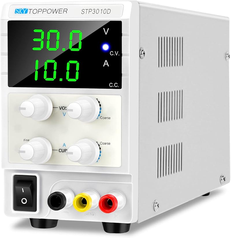 SKY TOPPOWER Variable DC Bench Power Supply 0-30V 0-10A Regulated CC/CV Lab DIY