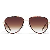 QUAY - Sunglasses for Men & Women, Medium Aviator Shades, UV Protection Lenses (All In, Tortoise/Brown Fade)
