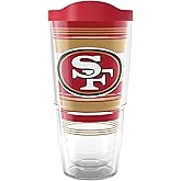 Tervis NFL San Francisco 49ers - Hype Stripes Made in USA Double Walled Insulated Tumbler Travel Cup Keeps Drinks Cold & Hot, 24oz, Classic