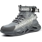 Luolocsn Work Boots Safety Steel Toe Shoes for Men and Women Slip Resistant Lightweight Breathable Industrial & Construction Sneakers