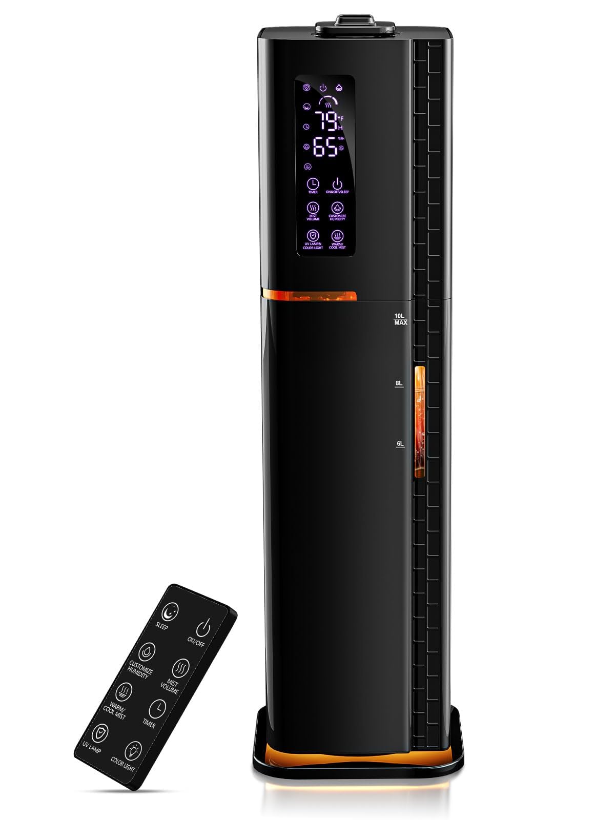 Photo 1 of 2.64Gal Humidifiers for Bedroom Large Room, Warm and Cool Mist up to 500ft², Top Fill Diffuser Ambient Light, 3 Mist Modes, 24H Timer, 35dB Quiet Humidifier for Home Office Plant
