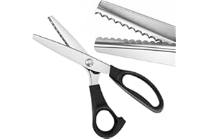 Scalloped Edge Pinking Shears for Fabric, Stainless Steel Pinking Shears Fabric Scissors, Craft Scissors for Fabric, Leather,