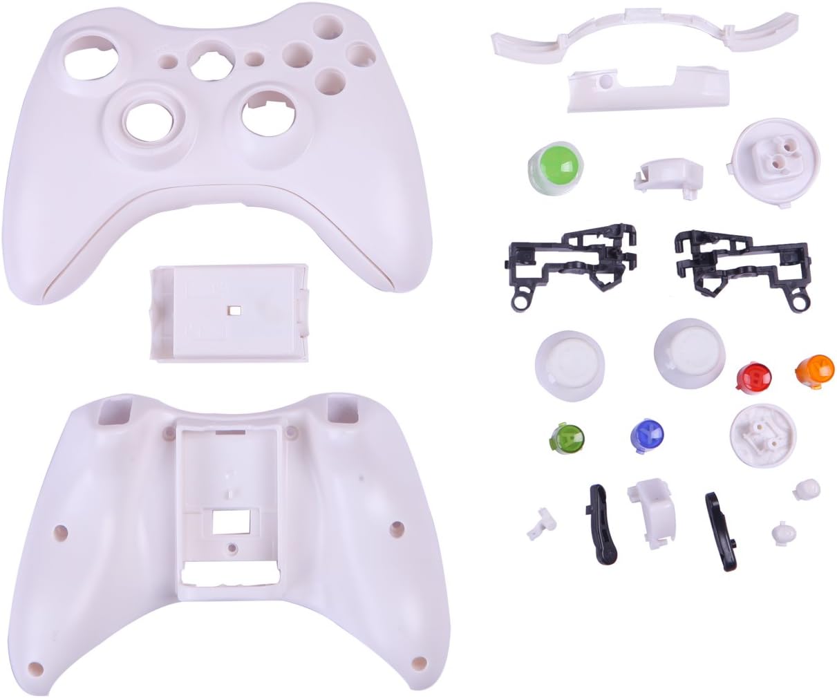 HDE Controller Shell for Xbox 360 White Plastic Replacement Shell Case