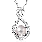 FANCIME Birthstone Necklaces for Women Fine Jewelry Sterling Silver Infinity Pendant Anniversary Birthday Mothers Day Gifts for Her Women Wife Mom Lady Daughter, Chain 16"+2" Extend
