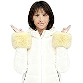 Lina & Lily Women's Winter Wrist Cuffs Warmers Faux Fur Fluffy