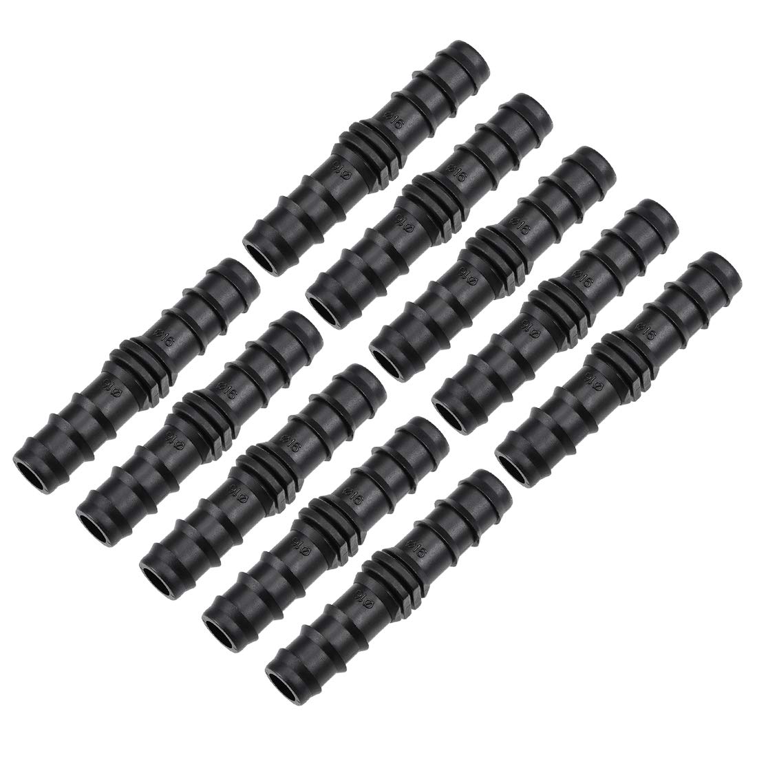 sourcing map Barb Drip Pipe Connector 16PE Hose Fitting Straight for Garden Agricultural Irrigation System, Plastic 10pcs