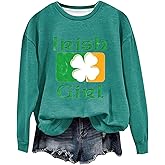 SMIDOW St. Patricks Day Shirts For Women Long Sleeve Crewneck Irish Sweatshirts Oversized Saint Patty's Pullover Tops