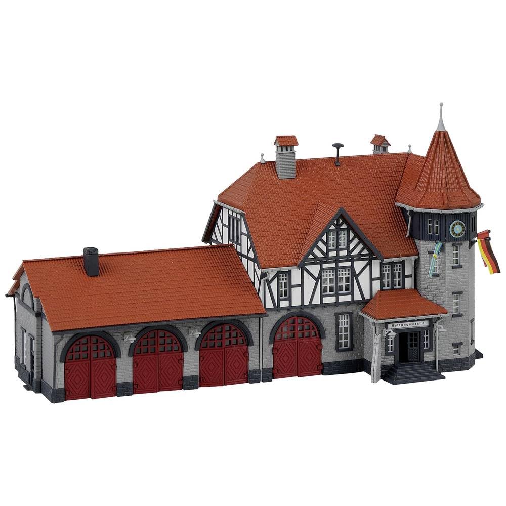 Faller 232194 N Town Hall with Fire Station Brown/Grey