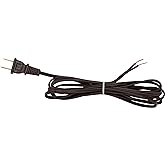 Creative Hobbies Brown Lamp Cord - 8 Foot Long, SPT-1, 18 Gauge, UL Listed Power Cord for Lamp Repair or Replacement