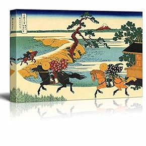 Sekiya Village on The Sumida River by Katsushika Hokusai - Canvas Print Wall Art Famous Painting Reproduction - 12" x 18"