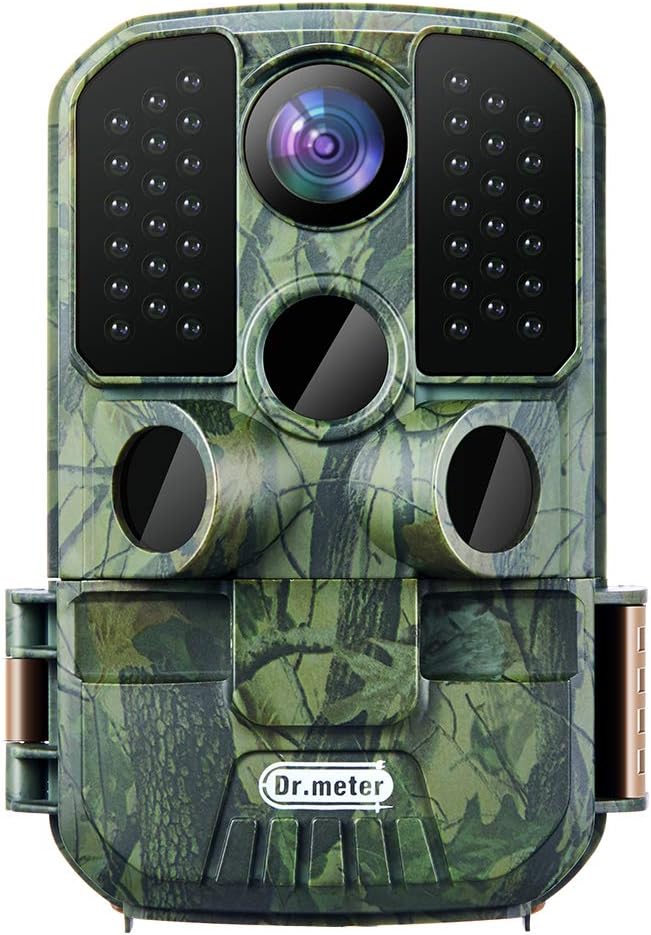 Dr.meter Wildlife Hunting Camera 24MP 1080P HD Trail Game Camera IP66 Waterproof 120° Wide Angle Lens Scouting Monitoring Cam with 45-LED Night Vision, 2.4" LCD, IR Sensor: Electronics
