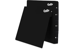 Carstens Records Heavy Duty Vinyl Album Dividers A-Z | Single Sided Printing | 12" LP Organizers with Tabs | Pack of 26 Black | Made in The USA | for Side Browsing