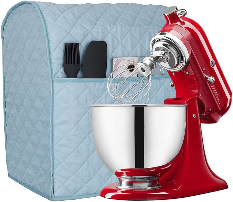 6-8 Quart Kitchen Aid Mixer Cover with Pockets, Kitchen & Dining Small Appliance Organizer Dust Cover for Kitchen Aid Mixers and Extra Accessories TFC634
