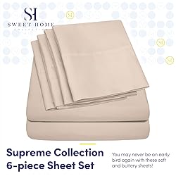 Cal King Size Bed Sheets - 6 Piece 1500 Supreme