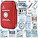 DeftGet First Aid Kit – 163 Piece Waterproof Portable Essential Injuries & Red Cross Medical Emergency Equipment Kits : for Car Kitchen Camping Travel Office Sports and Homethumb 1