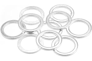GROBARPART # 90430-18008 10 pcs M18 Aluminum Transmission Fluid Drain Plug Crush Washer Seal Compatible with Toyota Prius Corolla Tacoma Camry, Replacement for The Part Used for Change Transmission Fluid