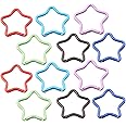ABCOOL 12PCS Heart Star Triangle Shape Keychain Clips Mini Small Carabiner - Aluminum Durable Quick Release Auto Locking D-Shape Spring Loaded Clip for for Home Rv Camping Fishing Hiking Traveling