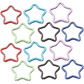 ABCOOL 12PCS Heart Star Triangle Shape Keychain Clips Mini Small Carabiner - Aluminum Durable Quick Release Auto Locking D-Shape Spring Loaded Clip for for Home Rv Camping Fishing Hiking Traveling