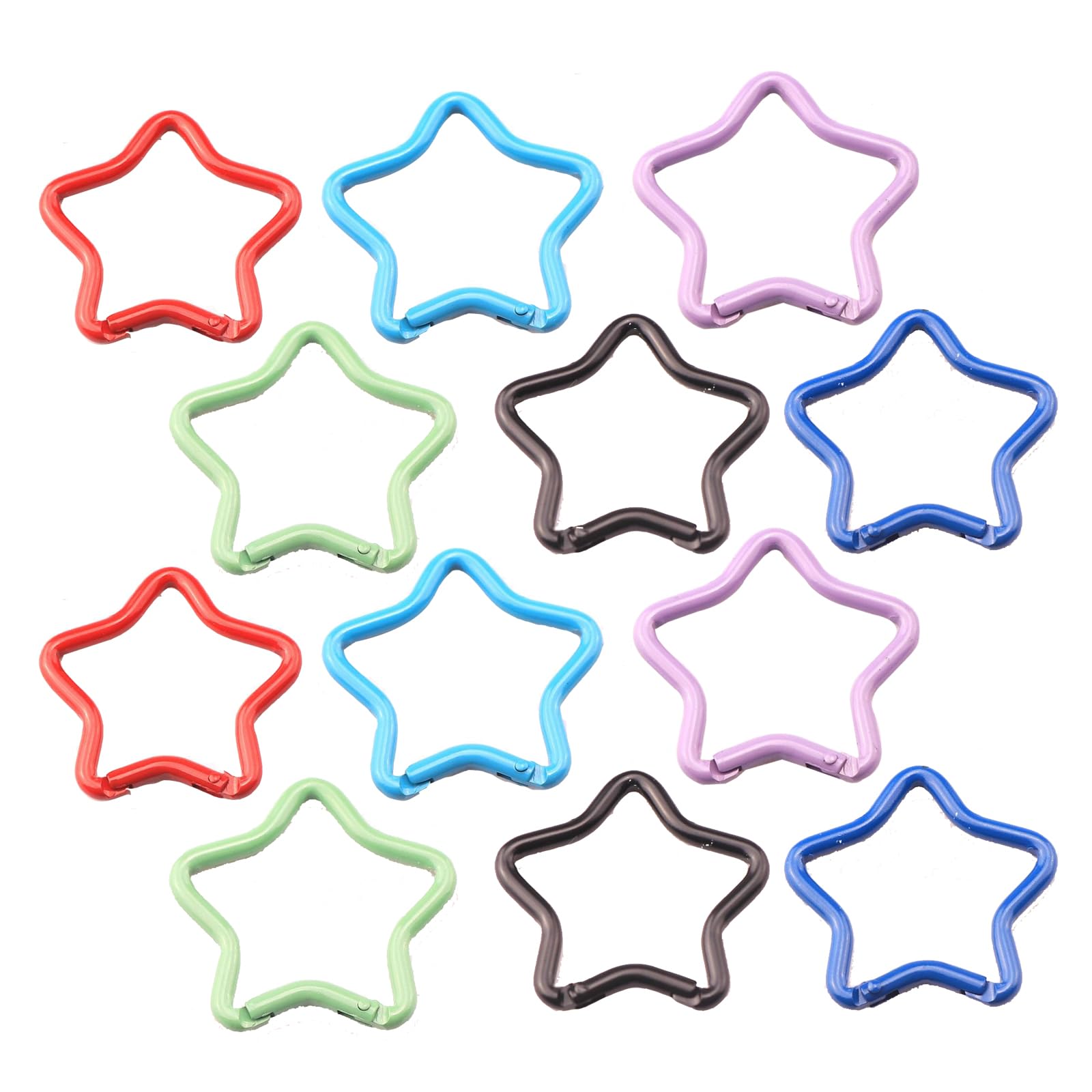 ABCOOL 12PCS Heart Star Shape Keychain Clips Mini Small Carabiner - 5 cm Aluminum Durable Quick Release Auto Locking D-Shape Spring Loaded Clip for for Home Rv Camping Fishing Hiking Traveling