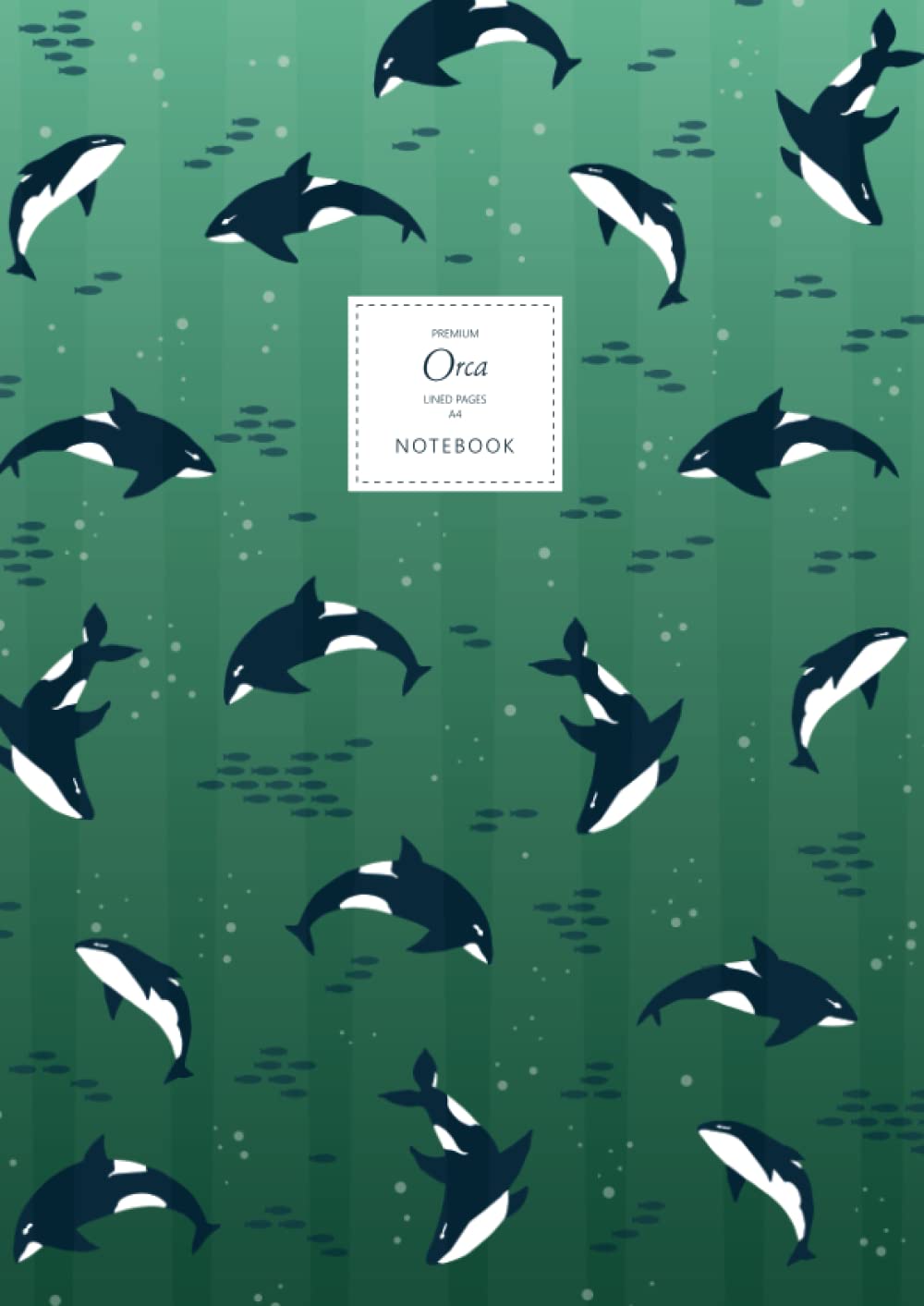 Orca Notebook - Lined Pages - A4 - Premium: (Emerald Edition) Fun notebook 192 lined pages (A4 / 8.27x11.69 inches / 21x29.7cm)