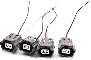 CNUPSM Fuel Injector Connector Plug Wire 2Pin 06A973722 4Pcs Compatible With VW Audi A4 A6 Golf Jetta Skoda Seat