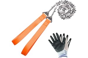 SENSILIN Pocket Chainsaw - 36 Inch Heavy Duty Steel Hand Chainsaw with 48 Sharp Teeth | Compact & Portable Pocket Saw for Camping, Backpacking, Hiking | Durable Wire Saw for Survival Gear