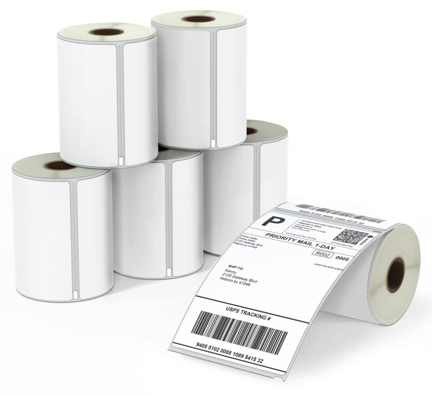 BETCKEY - 6 Rolls S0904980 Self-Adhesive Labels, 104mm x 159mm, 1320 Extra Large Shipping Labels Compatible with DYMO LabelWriter 4XL, NOT Fit 550 or 5XL