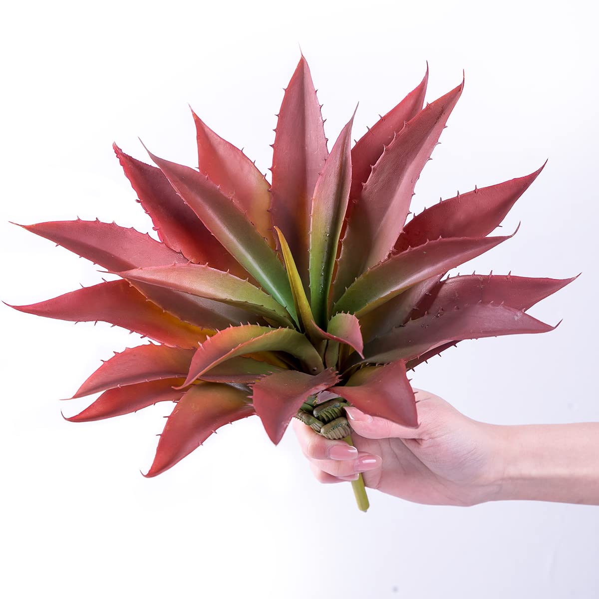 Veryhome Succulents Plants Artificial Aloe Plant, 12.5Inch Large Faux Succulents Unpotted, Premium Crafting DIY Greenery Decor for Indoor & Outdoor(Red)