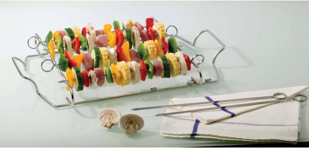 G S D Haushaltsgeräte 30 508 Grill Set Holder with Kebab Skewers Stainless Steel