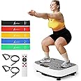 Vibration Plate Exercise Machine for Lymphatic Drainage,Softgym Power Vibrate Stand Shake Board 400 Lbs Capacity Whole Body Workout Waver with Fitness Resistance Bands Weight Loss Gifts for Women Men