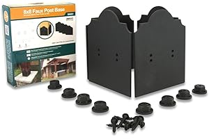 OZCO BUILDING PRODUCTS OZCO 56691 Laredo Sunset 8 in. x 8 in. Black Galvanized Steel Faux Post Base (1 kit per pack)