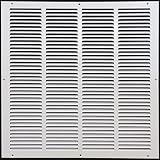 24"w X 24"h Steel Return Air Grilles - Sidewall and Ceiling - HVAC Duct Cover - White [Outer Dimensions: 25.75"w X 25.75"h]