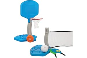Wahu 3-in-1 Pool Sports Game Pack with Basketball and Hoop, Volleyball and Net, and Paddles and Paddle Balls, Pool Volleyball, Basketball, and Paddle Ball Set