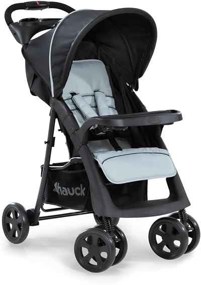 hauck Shopper Neo II Pushchair Caviar Silver Lightweight One Hand Fold