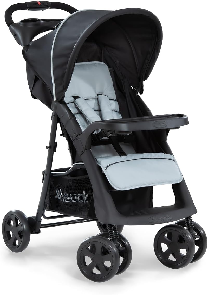 hauck Shopper Neo II Pushchair Caviar Silver Lightweight One Hand Fold